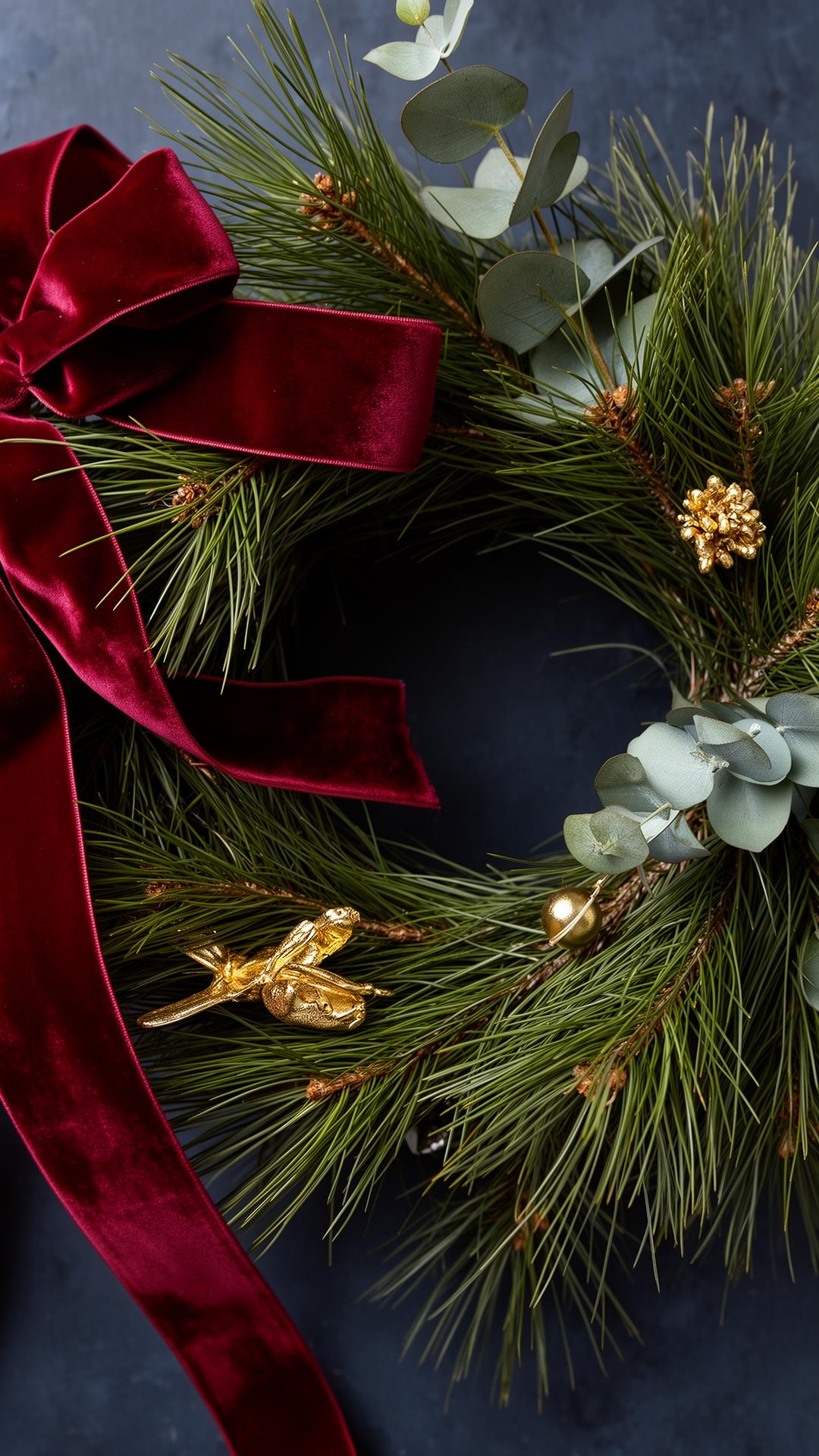 Handcrafted holiday wreath